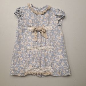 Cocote Spanish Blue/Beige Floral Dress 24m